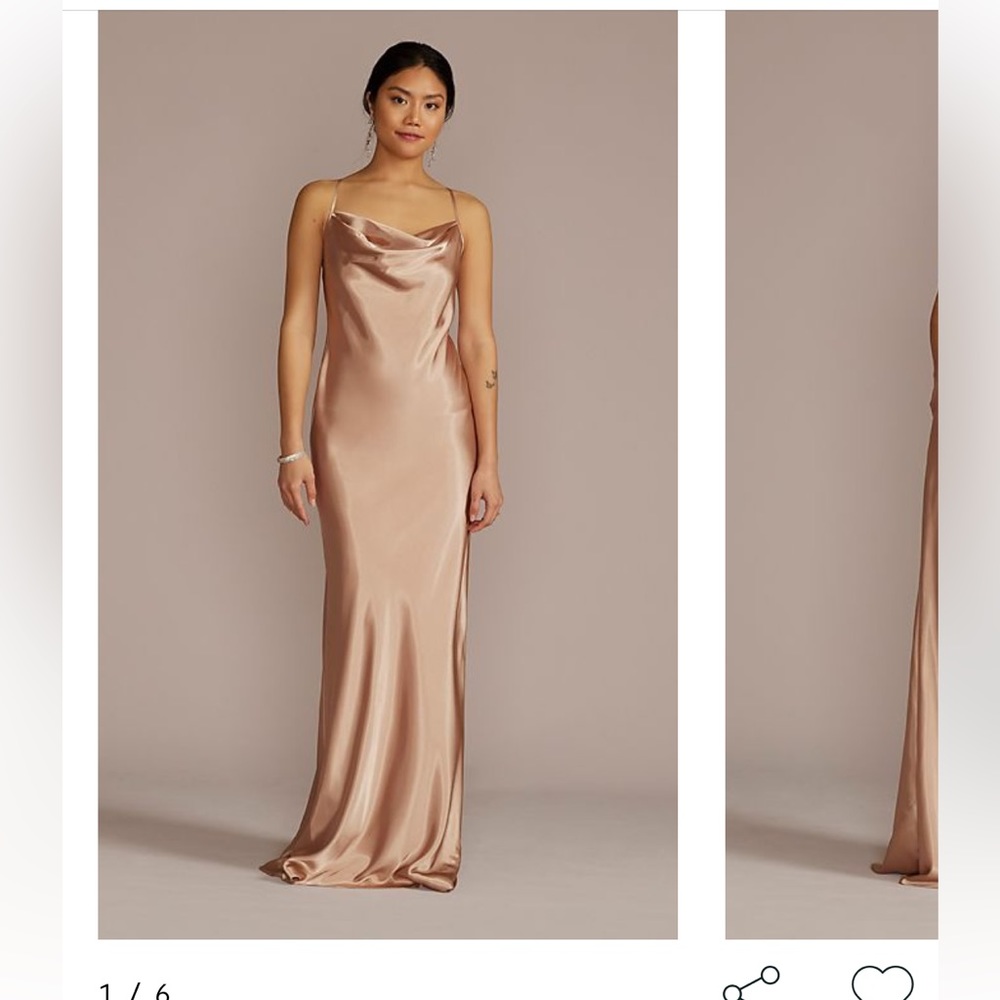 NWT charmeuse cowl neck bridesmaid dress